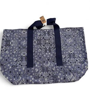 Victoria's Secret Blue Paisley Tote Bag Large Travel Beach Gym Back to School